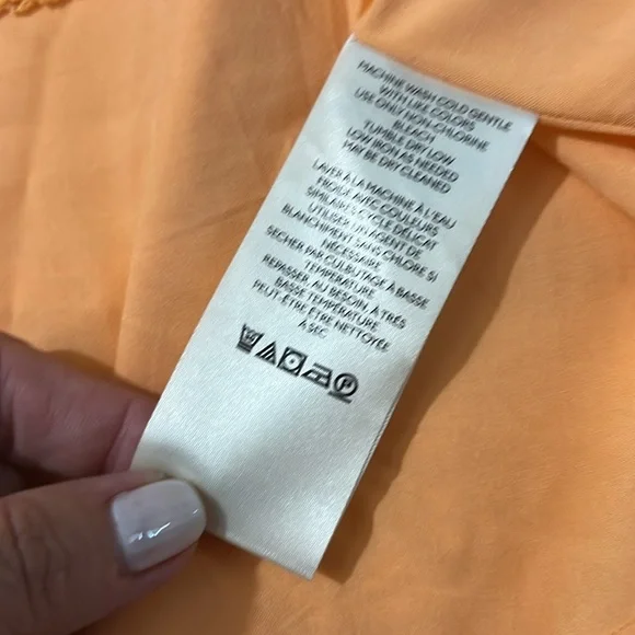 Anthropologie Square Neck Puff Sleeve Orange Dress Size Medium - Picture 10 of 11